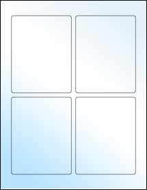 Sheet of 3.5" x 4.5" White Gloss Laser labels