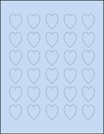 Sheet of 1" x 1.25" Pastel Blue labels