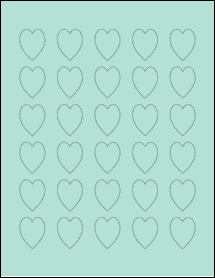 Sheet of 1" x 1.25" Pastel Green labels