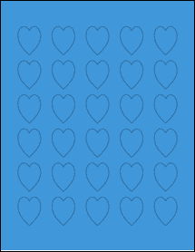 Sheet of 1" x 1.25" True Blue labels