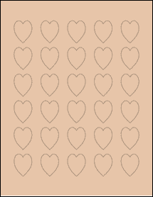 Sheet of 1" x 1.25" Light Tan labels