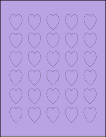 Sheet of 1" x 1.25" True Purple labels