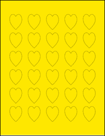 Sheet of 1" x 1.25" True Yellow labels