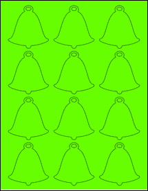Sheet of 2.3392" x 2.4805" Fluorescent Green labels