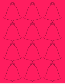 Sheet of 2.3392" x 2.4805" Fluorescent Pink labels