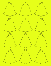 Sheet of 2.3392" x 2.4805" Fluorescent Yellow labels