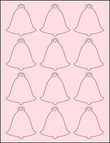 Sheet of 2.3392" x 2.4805" Pastel Pink labels