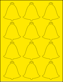 Sheet of 2.3392" x 2.4805" True Yellow labels