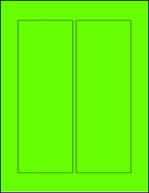 Sheet of 3.15" x 8.75" Fluorescent Green labels