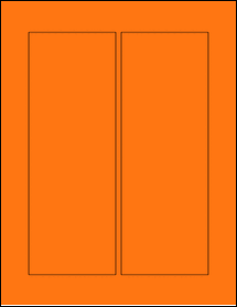 Sheet of 3.15" x 8.75" Fluorescent Orange labels