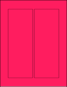 Sheet of 3.15" x 8.75" Fluorescent Pink labels