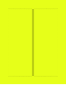 Sheet of 3.15" x 8.75" Fluorescent Yellow labels