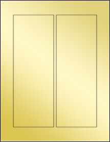 Sheet of 3.15" x 8.75" Gold Foil Inkjet labels