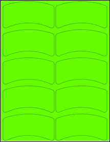 Sheet of 3.9958" x 2.0695" Fluorescent Green labels