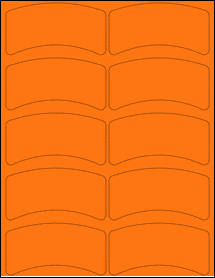 Sheet of 3.9958" x 2.0695" Fluorescent Orange labels