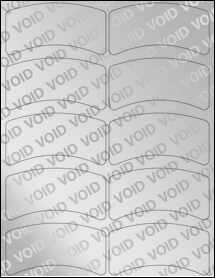 Sheet of 3.9958" x 2.0695" Void Silver Polyester labels