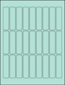 Sheet of 0.75" x 3" Pastel Green labels