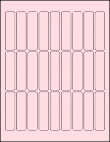 Sheet of 0.75" x 3" Pastel Pink labels