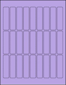 Sheet of 0.75" x 3" True Purple labels