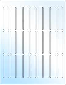 Sheet of 0.75" x 3" White Gloss Inkjet labels