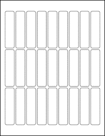 Sheet of 0.75" x 3" Aggressive White Matte labels