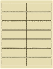 Sheet of 4" x 1.3333" Light Tan labels