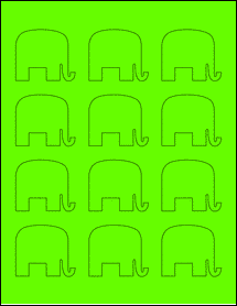 Sheet of 2.149" x 1.8605" Fluorescent Green labels