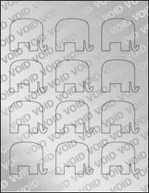 Sheet of 2.149" x 1.8605" Void Silver Polyester labels