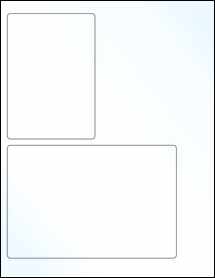 Sheet of 3.5" x 5" 6.75" x 4.5" Clear Gloss Laser labels