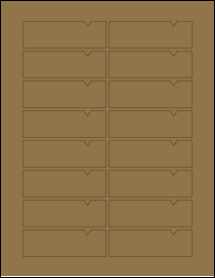 Sheet of 3.3125" x 1.0625" Brown Kraft labels