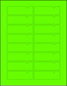 Sheet of 3.3125" x 1.0625" Fluorescent Green labels