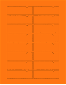 Sheet of 3.3125" x 1.0625" Fluorescent Orange labels