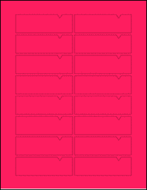 Sheet of 3.3125" x 1.0625" Fluorescent Pink labels