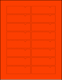 Sheet of 3.3125" x 1.0625" Fluorescent Red labels