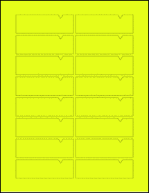 Sheet of 3.3125" x 1.0625" Fluorescent Yellow labels