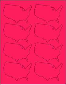 Sheet of 3.6425" x 2.4726" Fluorescent Pink labels