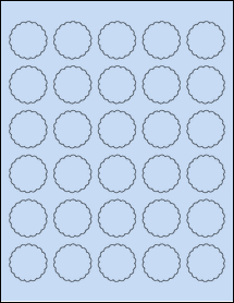 Sheet of 1.3779" x 1.3779" Pastel Blue labels