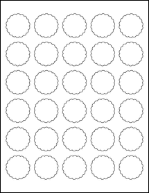 Sheet of 1.3779" x 1.3779" Standard White Matte labels