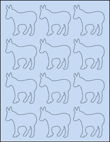 Sheet of 2.4132" x 2.3944" Pastel Blue labels