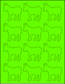 Sheet of 2.4132" x 2.3944" Fluorescent Green labels