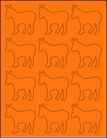 Sheet of 2.4132" x 2.3944" Fluorescent Orange labels