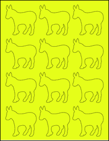 Sheet of 2.4132" x 2.3944" Fluorescent Yellow labels