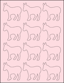 Sheet of 2.4132" x 2.3944" Pastel Pink labels