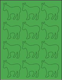 Sheet of 2.4132" x 2.3944" True Green labels