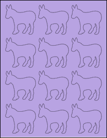 Sheet of 2.4132" x 2.3944" True Purple labels