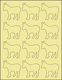 Sheet of 2.4132" x 2.3944" Pastel Yellow labels
