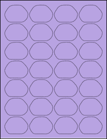 Sheet of 1.86" x 1.36" True Purple labels