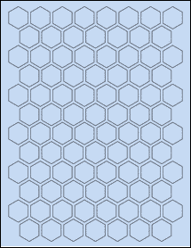 Sheet of 0.866" x 1" Pastel Blue labels