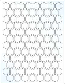 Sheet of 0.866" x 1" Clear Gloss Inkjet labels