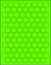 Sheet of 0.866" x 1" Fluorescent Green labels